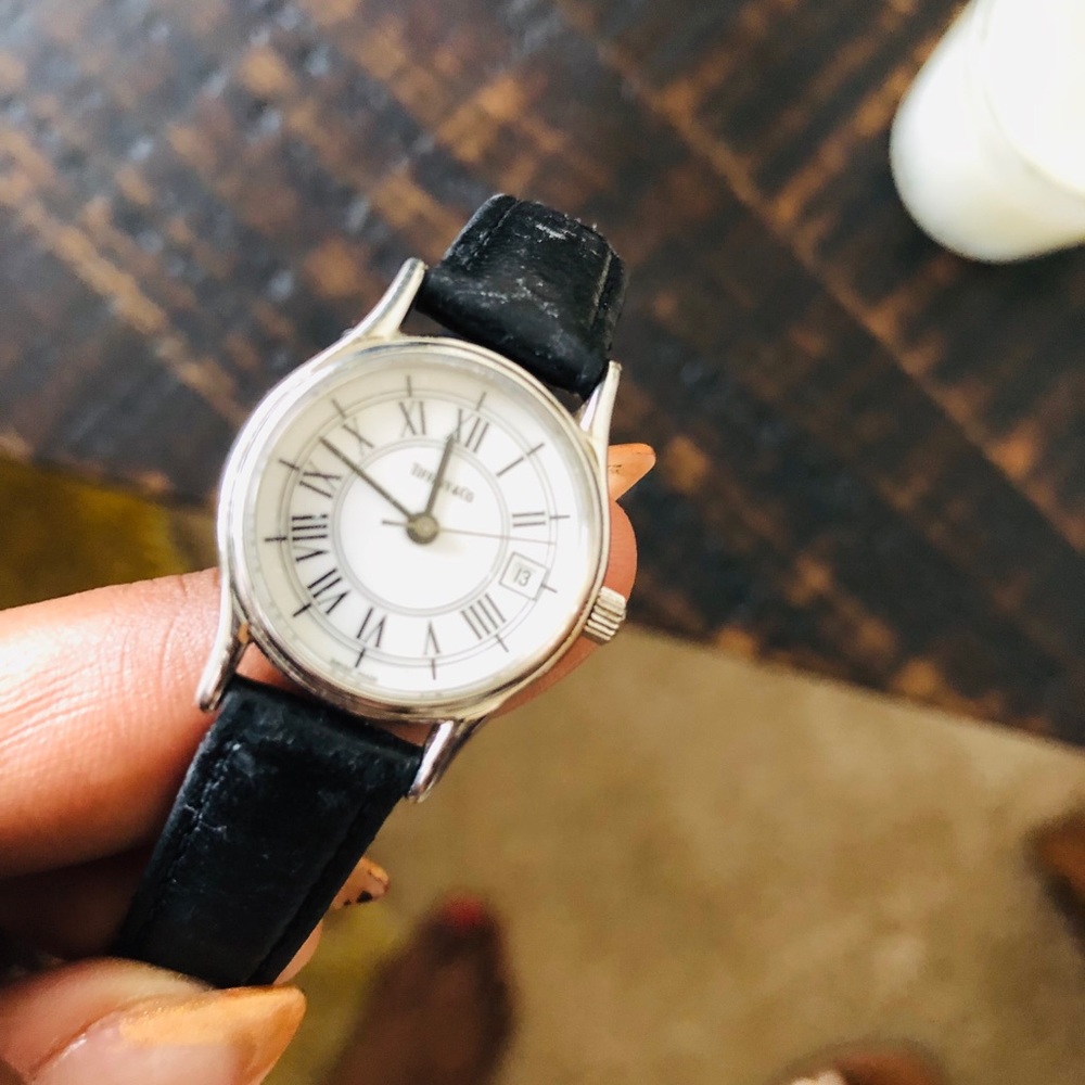 Tiffany & Co. Black Leather Watch
